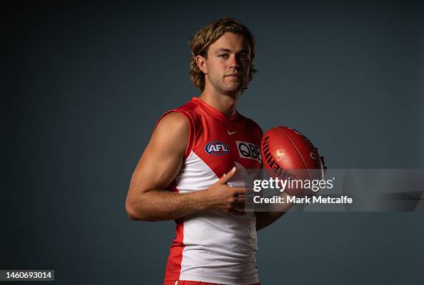 Sam Rowbottom James Rowbottom poses during the Sydney Swans 2023 AFL team photo day ...