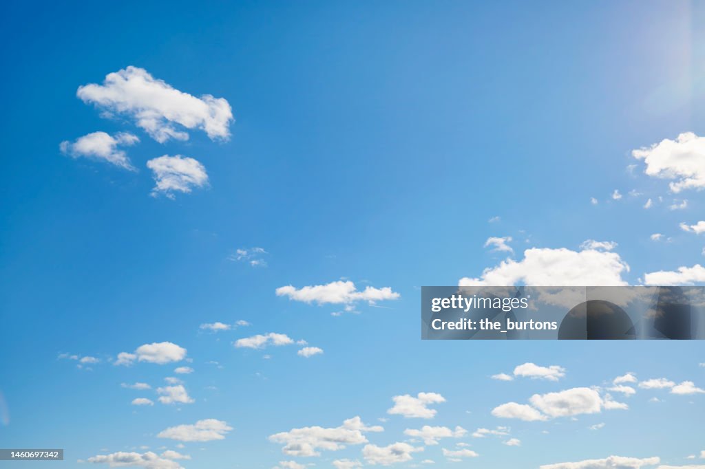 Full frame shot of blue sky and clouds, abstract background