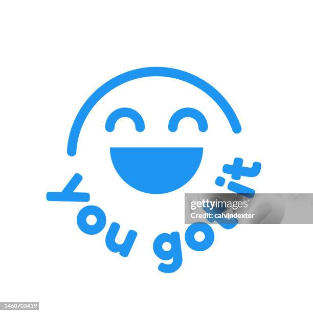 emoticon with message - encouragement words stock illustrations