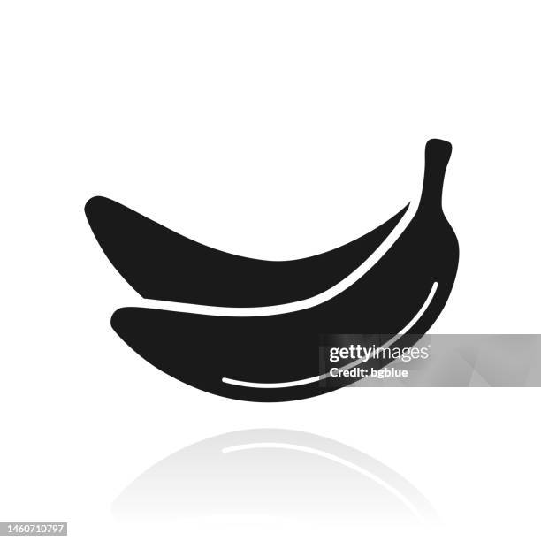 stockillustraties, clipart, cartoons en iconen met banana. icon with reflection on white background - banaan