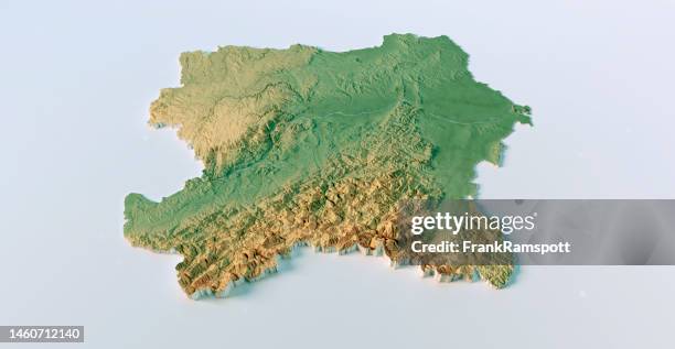 austria lower austria vienna topographic map 3d view color isolated - donau vallei stockfoto's en -beelden