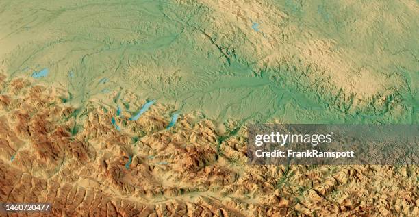 österreich oberösterreich topografische karte 3d-ansicht farbe - attersee stock-fotos und bilder