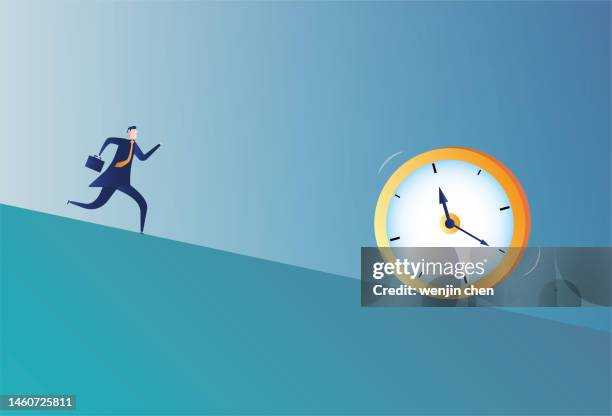 Clock Chasing Clock Falling Numbers High Res Illustrations - Getty Images