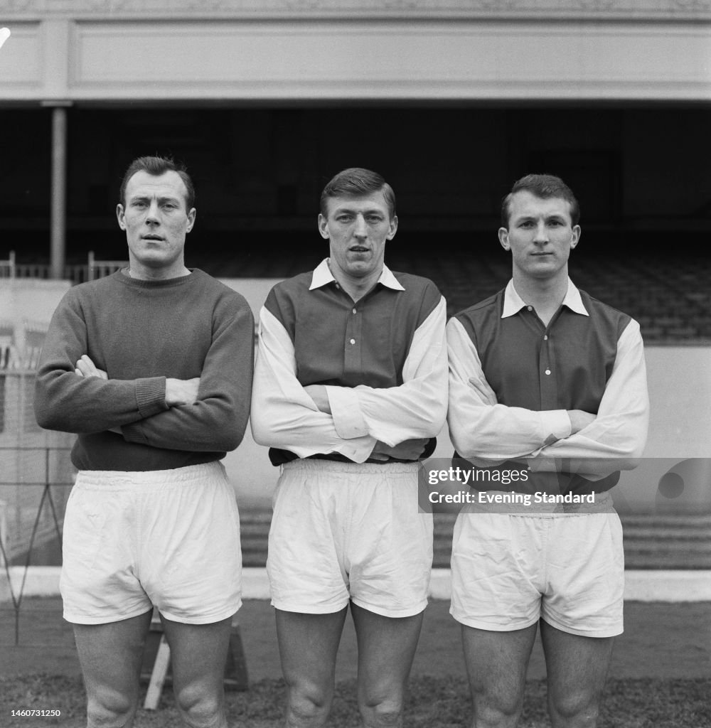 Jack Kelsey , Billy McCullough and Eddie Magill of Arsenal FC... News
