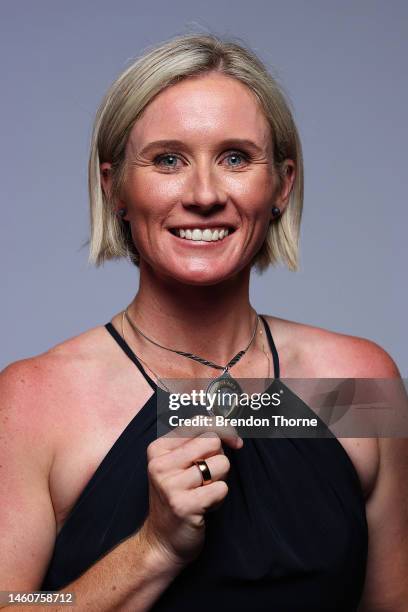 Belinda Clark Award recipient Beth Mooney poses during the 2023 Australian Cricket Awards at Royal Randwick Racecourse on January 30, 2023 in Sydney,...