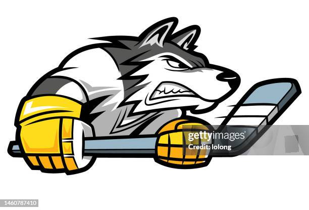 ilustraciones, imágenes clip art, dibujos animados e iconos de stock de husky hokey - husky