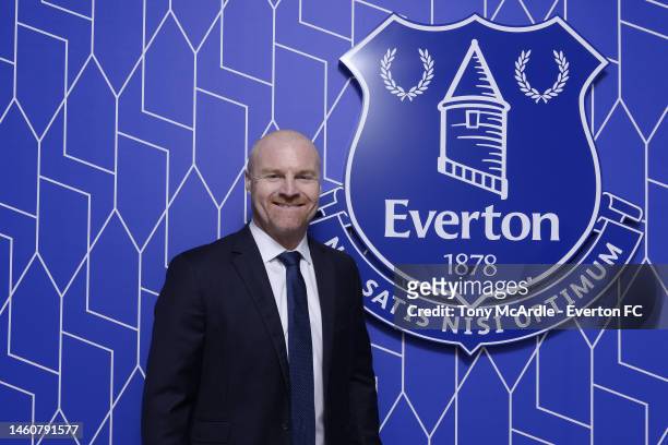 Sean Dyche poses for a photograph after becoming manager of Everton FC at Finch Farm on January 30, 2023 in Halewood, England.