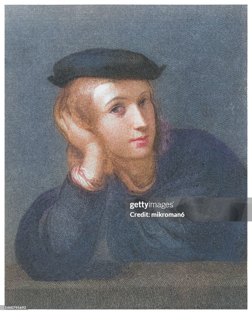 Portrait of Raphael (Raffaello Sanzio da Urbino) - Italian painter and architect of the High Renaissance