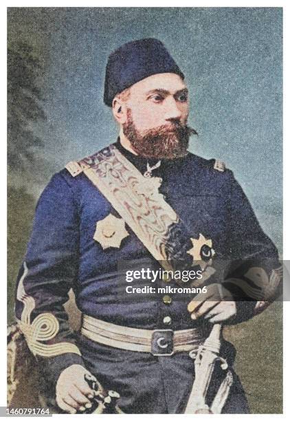 portrait of osman nuri pasha or ghazi osman pasha - ottoman sultan stock pictures, royalty-free photos & images