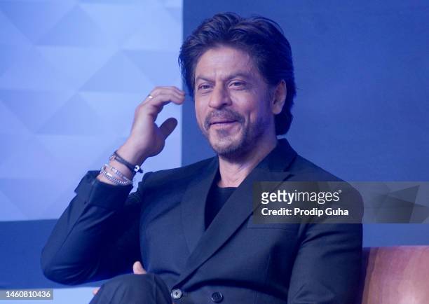 Shah Rukh Khan attends the 'PATHAAN' film Success bash on January 30, 2023 in Mumbai, India