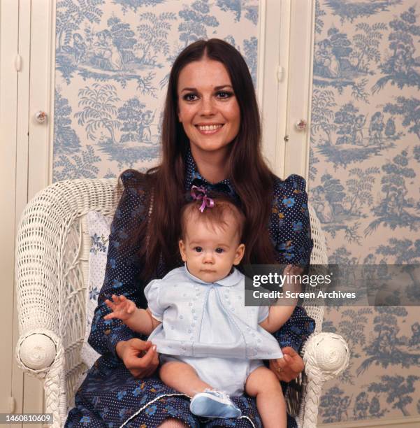 American actress Natalie Wood with her baby daughter Natasha Gregson Wagner 1970.