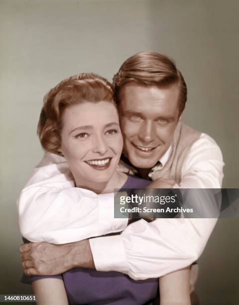 George Peppard and Patricia Neal studio portrait from the 1961 movie 'Breakfast at Tiffany's'.