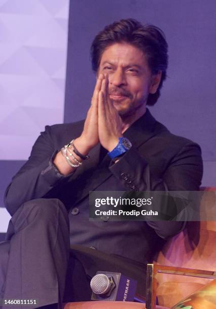 Shah Rukh Khan attends the 'PATHAAN' film Success bash on January 30, 2023 in Mumbai, India