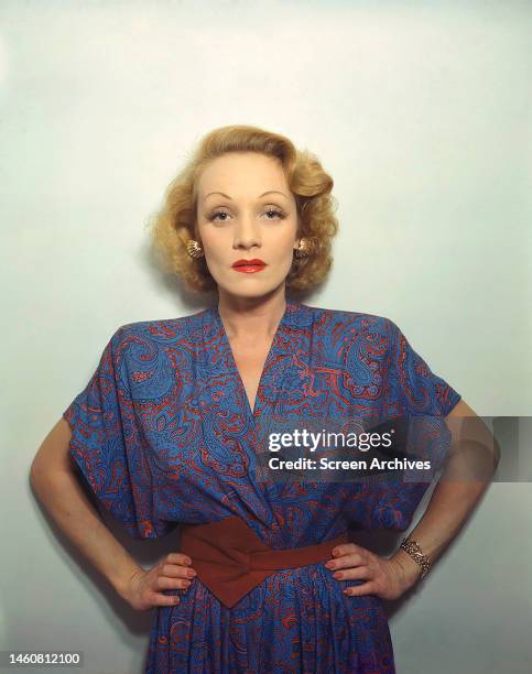 German-American actress Marlene Dietrich , circa 1940.