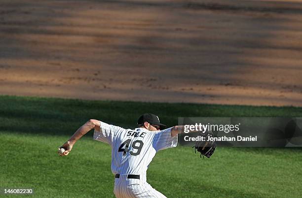 Starting pitcher Chris Sale of the Chicago White Sox delivers the ball against the Houston Astros at U.S. Cellular Field on June 9, 2012 in Chicago,...