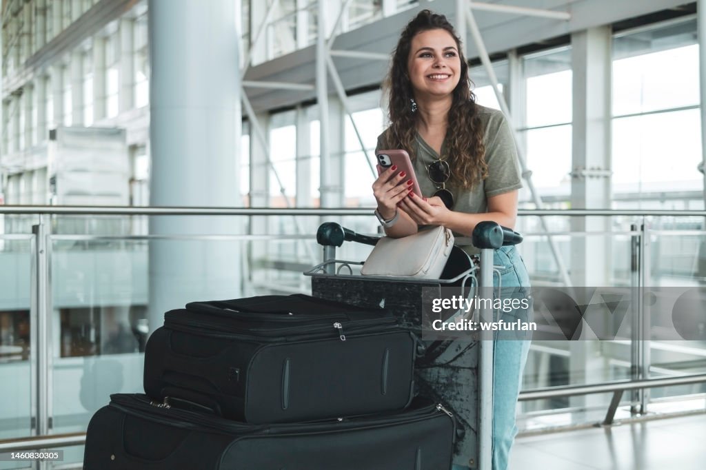 Young woman in the airport.