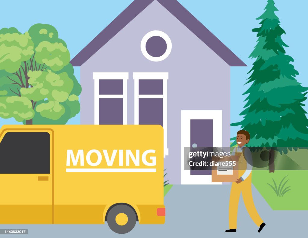 People Moving In Or Out Of Their Home High-Res Vector Graphic - Getty ...