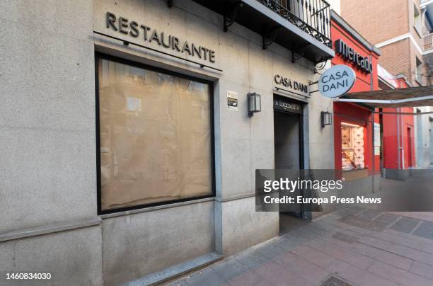 Facade of the almost Dani's restaurant, on 30 January, 2023 in Madrid, Spain. The Ministry of Health has confirmed the presence of Salmonella...