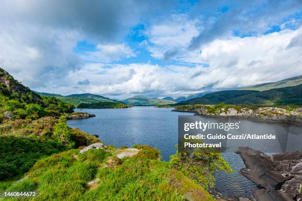 ireland, view of upper lake of killarney national park - killarney lake stock pictures, royalty-free photos & images