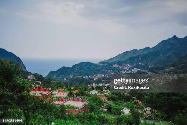 taiwan jiufen village on the mountain - tea shop stock pictures, royalty-free photos & images