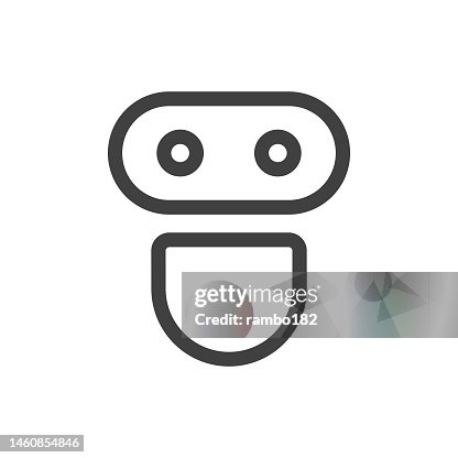 Robot Line Vector Icon on White Background. Editable Stroke. Pixel Perfect. For Mobile and Web. Outline Vector Graphics. Robot Line Vector Icon on White Background. Editable Stroke. Pixel Perfect. For Mobile and Web. Outline Vector Graphics.