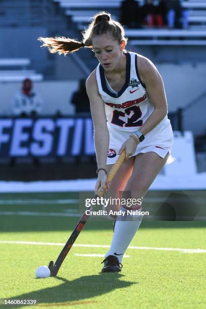 Maura Mears of the Shippensburg Raiders dribbles the ball during the Division II Womens Field Hockey Championship held at Renton Memorial Stadium on...