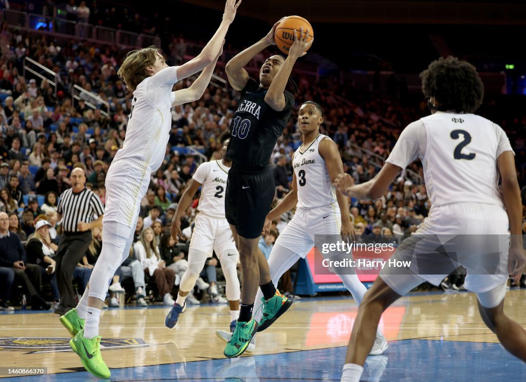 Osiris Nalls of the Sierra Canyon Trailblazers attempts a shot in