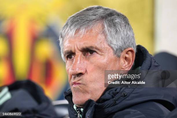 Quique Setien, Head Coach of Villarreal CF during the LaLiga Santander match between Villarreal CF and Rayo Vallecano at Estadio de la Ceramica on...