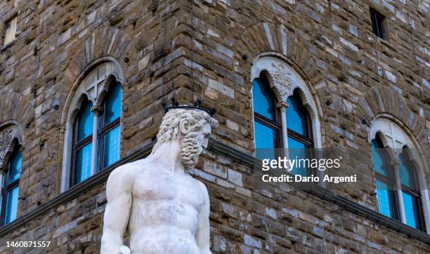 florence neptune god of the sea - sculpted body stock pictures, royalty-free photos & images