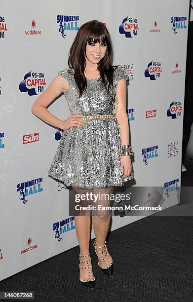 Carly Rae Jepsen attends at The Summertime Ball at Wembley Stadium on June 9, 2012 in London, United Kingdom.