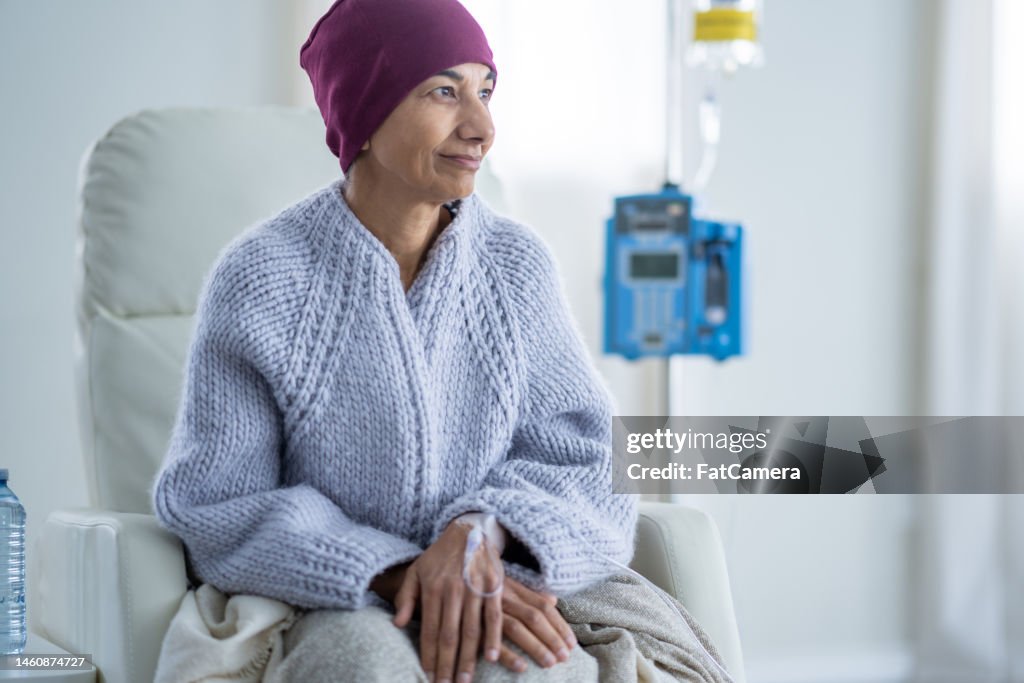Senior Woman Undergoing Chemotherapy