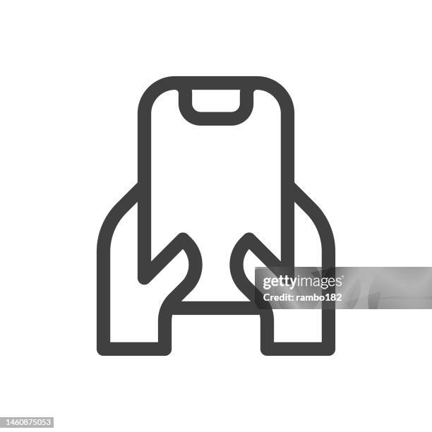 smartphone and touch screen, using phone, holding phone line vector icon on white background. editable stroke. pixel perfect. for mobile and web. outline vector graphics. - touching virtual screen stock illustrations