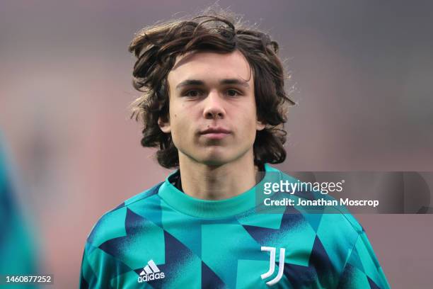 Martin Palumbo of Juventus during the warm up prior to the Serie C group A match between Juventus Next Gen and Pordenone Calcio at Stadio Giuseppe...
