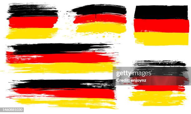 illustrazioni stock, clip art, cartoni animati e icone di tendenza di grunge germania bandiera segni di vernice - bandiera tedesca