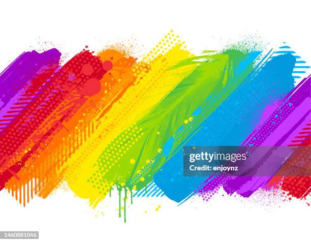 ilustrações de stock, clip art, desenhos animados e ícones de seamless rainbow colored paint patterns - orgulho