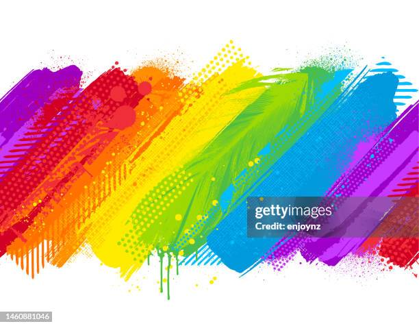bildbanksillustrationer, clip art samt tecknat material och ikoner med seamless rainbow colored paint patterns - flerfärgad bakgrund