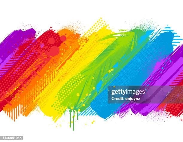 seamless rainbow colored paint patterns - colorful background 幅插畫檔、美工圖案、卡通及圖標