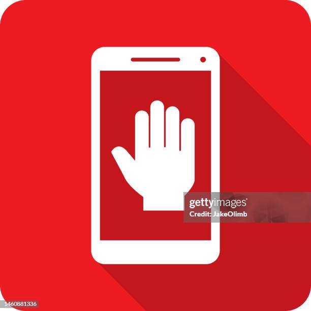 hand smartphone icon silhouette 2 - wrong way stock illustrations
