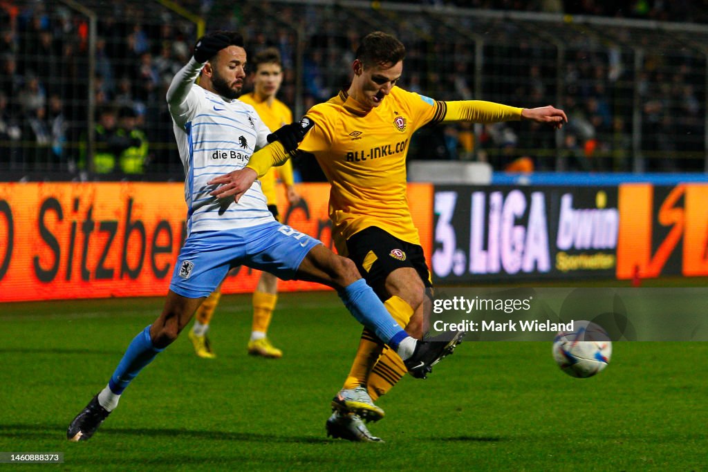 Jakob Lemmer of Dynamo Dresden and Albion Vrenezi of TSV 1860 News Photo  - Getty Images