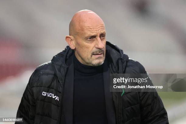Domenico Di Carlo Head coach of Pordenone Calcio looks on during the Serie C group A match between Juventus Next Gen and Pordenone Calcio at Stadio...
