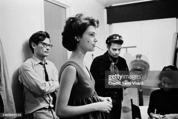 Richard Avedon prepares a shoot with Benedetta Barzini on April 10, 1967 in New York, New York.