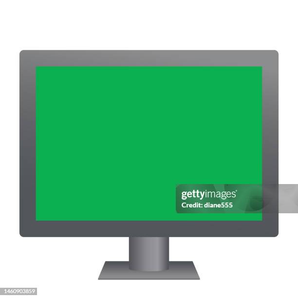 Computer Greeen Screen 91 Monitor Green Screen High Res Illustrations - Getty Images