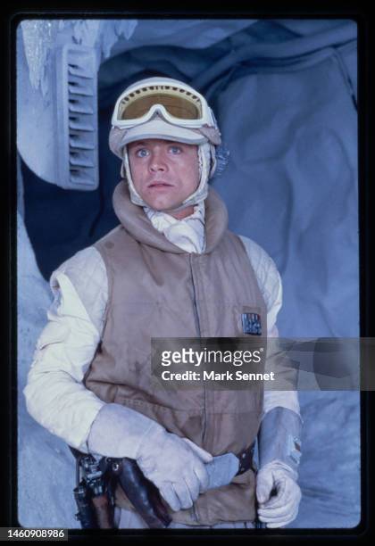 Actor Mark Hamill as Luke Skywalker poses for a portrait on the set of Star Wars: The Empire Strikes Back in 1979 in London, England.