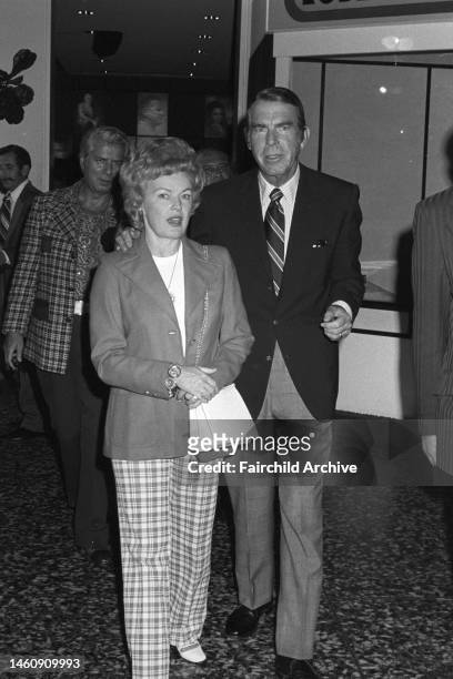 Actor Fred MacMurray with wife, actress June Haver at singer Diana Ross' concert premiere in Los Angeles