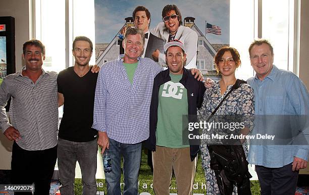 Peter Dante, Oliver Hudson, Dan Patrick, Adam Sandler, Maya Rudolph and Colin Quinn attend the That's My Boy Boston Premiere at Regal Fenway Theater...