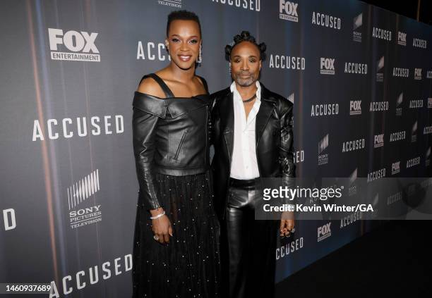 Harrison Ghee and Billy Porter attend a celebratory event for FOX's "Accused" at The Abbey on January 30, 2023 in West Hollywood, California.