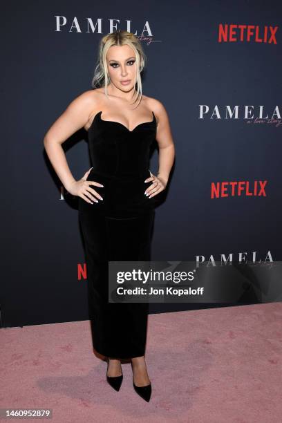 Tana Mongeau attends the premiere of Netflix's "Pamela, a love story" at TUDUM Theater on January 30, 2023 in Hollywood, California.