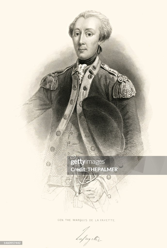 Marquis de Lafayette engraving 1825