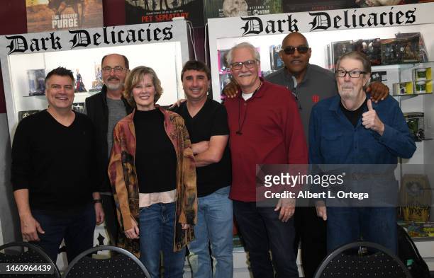 Lee Dawson, Alan Howarth, Jillian McWhirter, Anthony C. Ferrante, Brian Yuzna, Ken Foree, and Christopher Roth at the Signing For Vestron Video's...