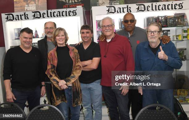 Lee Dawson, Alan Howarth, Jillian McWhirter, Anthony C. Ferrante, Brian Yuzna, Ken Foree, and Christopher Roth at the Signing For Vestron Video's...